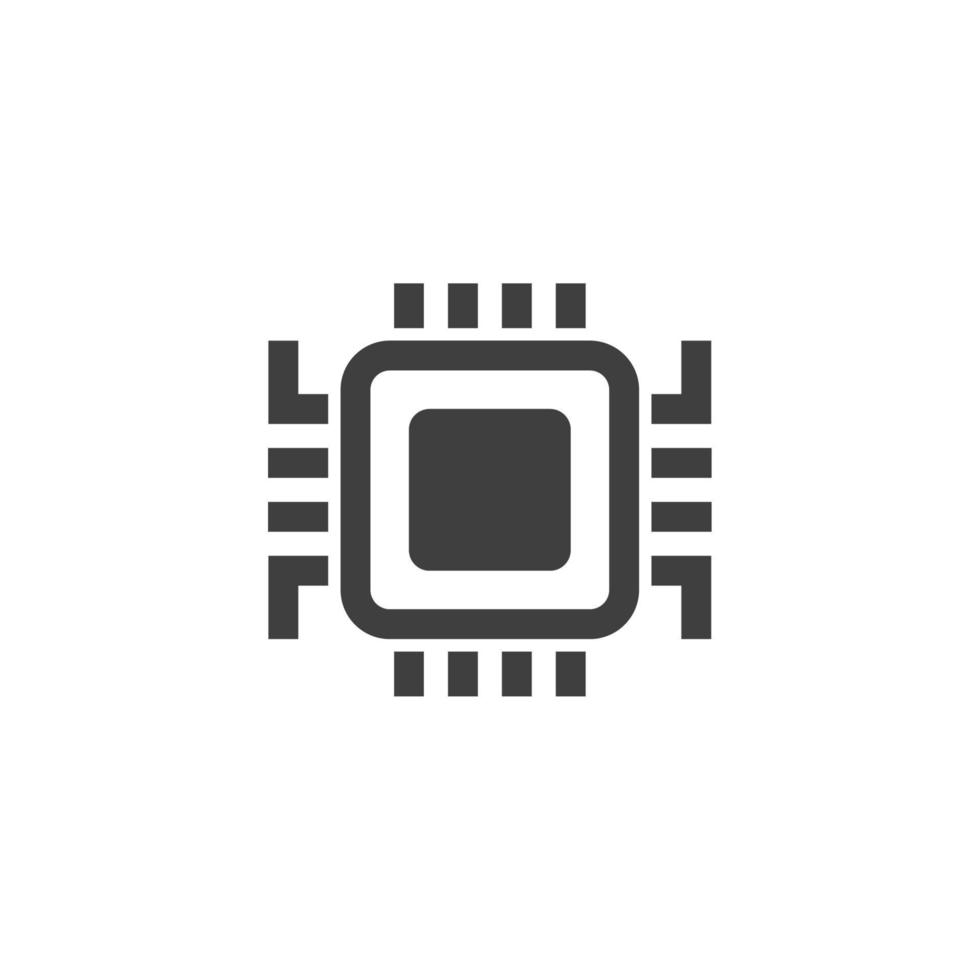 Vector sign of the Computer Chip symbol is isolated on a white background. Computer Chip icon color editable.