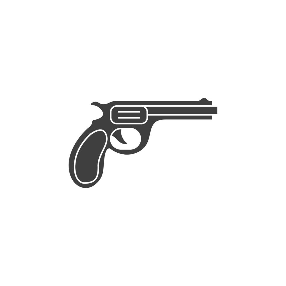 el signo vectorial del símbolo de la pistola está aislado en un fondo blanco. color de icono de pistola editable. vector