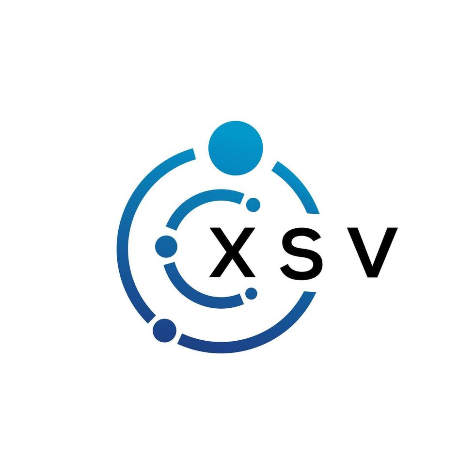 Diseño de logotipo de tecnología de letras xsv sobre fondo blanco. xsv letras iniciales creativas concepto de logotipo. diseño de letras xsv. vector