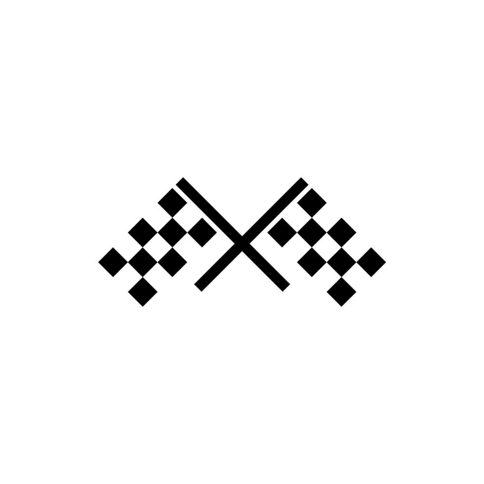 Vector sign of the Car Racing Flag symbol is isolated on a white background. Car Racing Flag icon color editable.