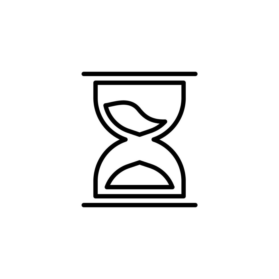 Vector sign of the Hourglass symbol is isolated on a white background. Hourglass icon color editable.