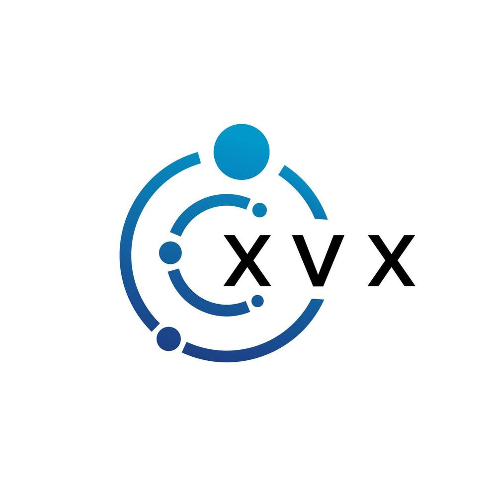 Diseño de logotipo de tecnología de letras xvx sobre fondo blanco. xvx creative initials letter it logo concepto. diseño de letras xvx. vector