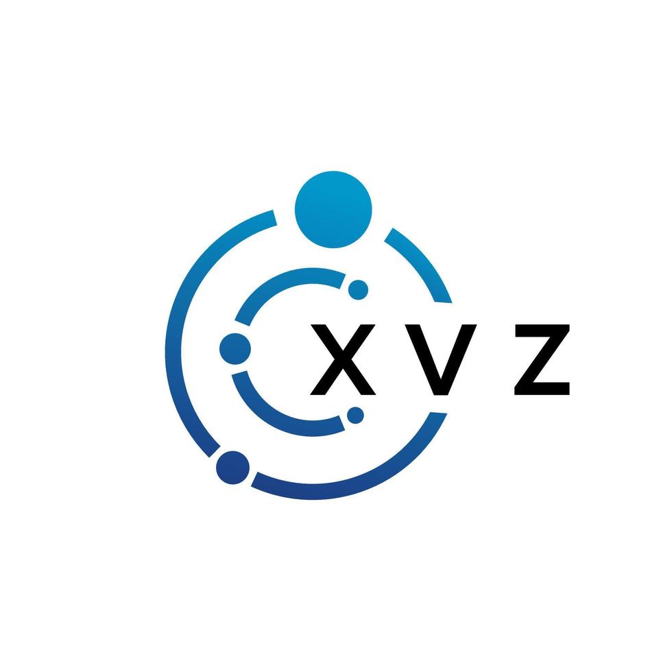 XVZ letter technology logo design on white background. XVZ creative initials letter IT logo concept. XVZ letter design. vector