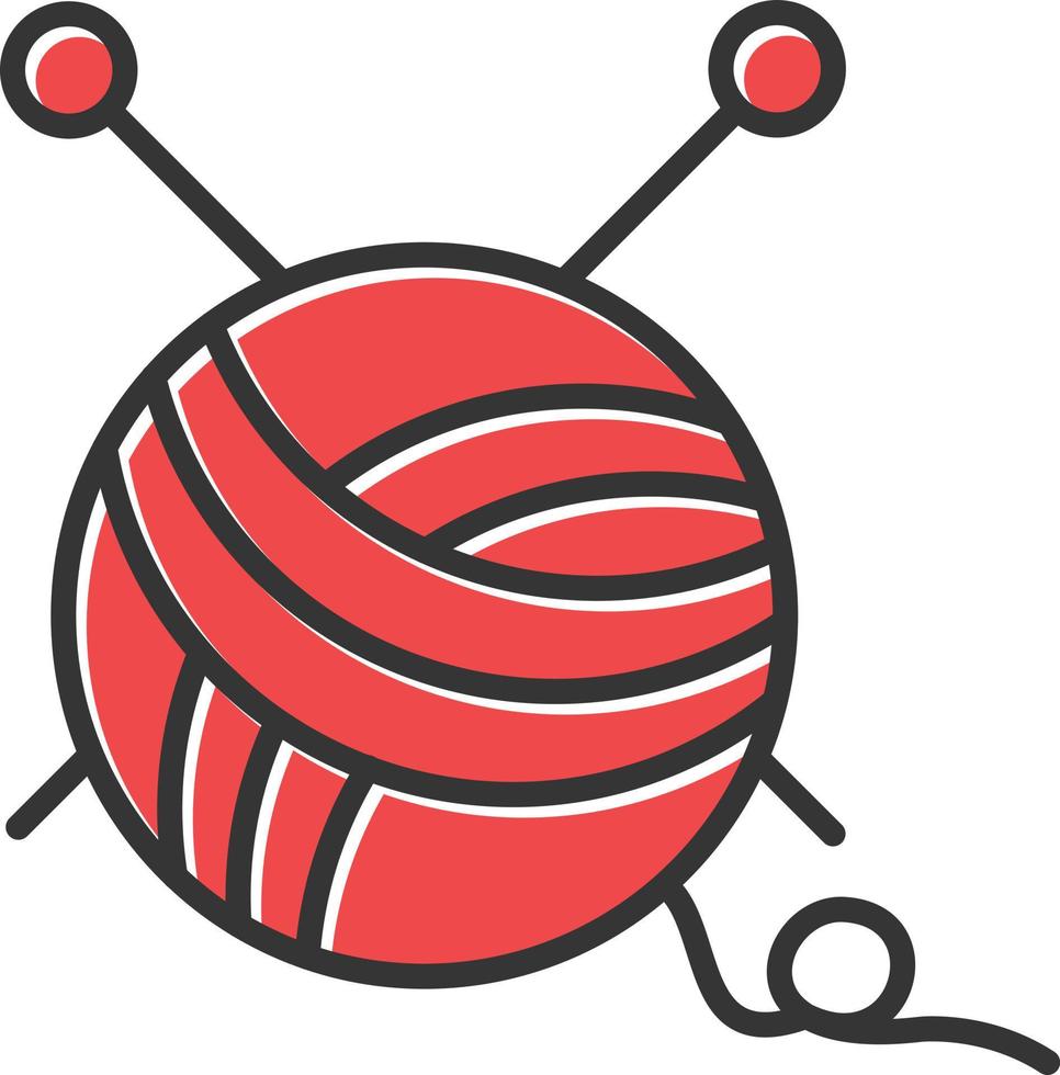 Knitting Filled Icon vector