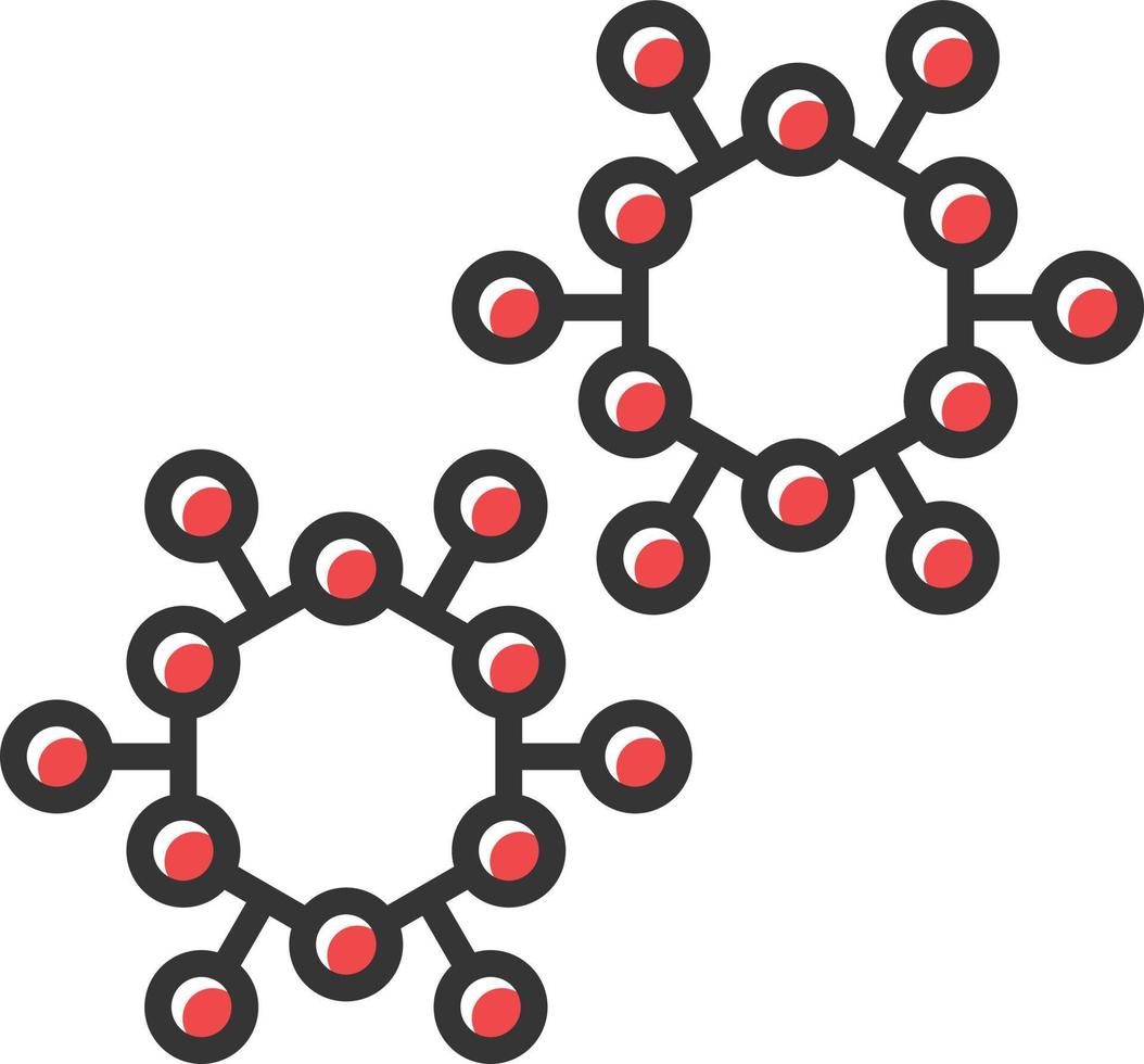 Molecule Structure Filled Icon vector