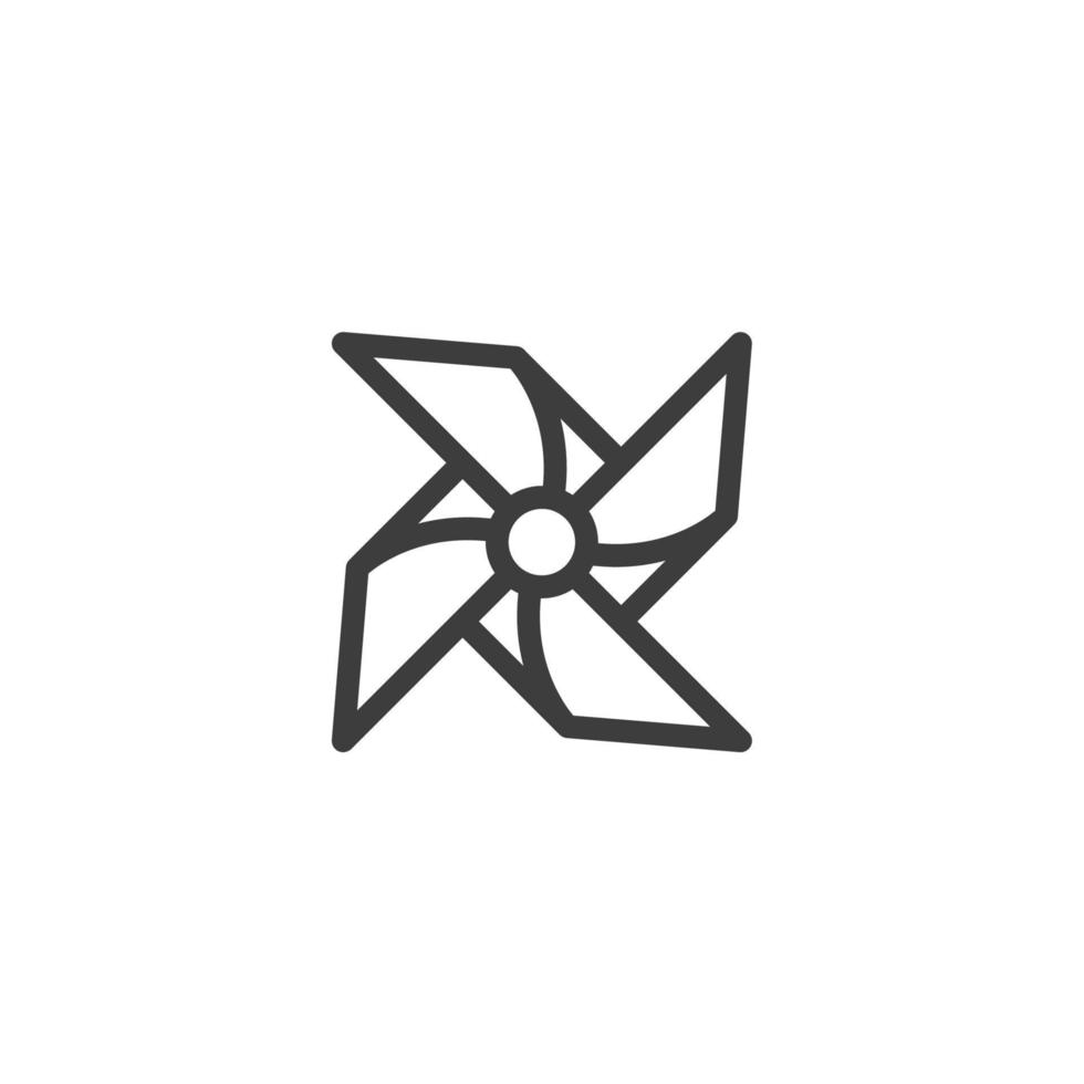 Vector sign of the pinwheel symbol is isolated on a white background. pinwheel icon color editable.