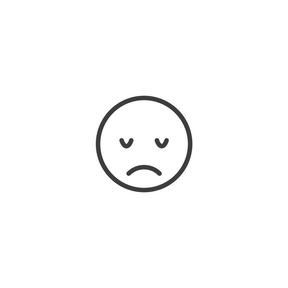 el signo vectorial del símbolo de la cara del emoticono está aislado en un fondo blanco. color de icono de cara de emoticono editable. vector