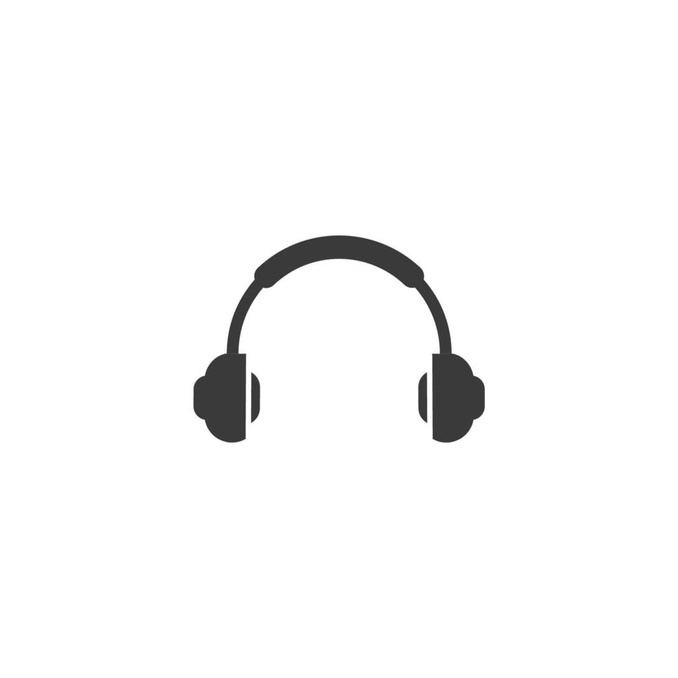 Vector sign of the Headphones symbol is isolated on a white background. Headphones icon color editable.