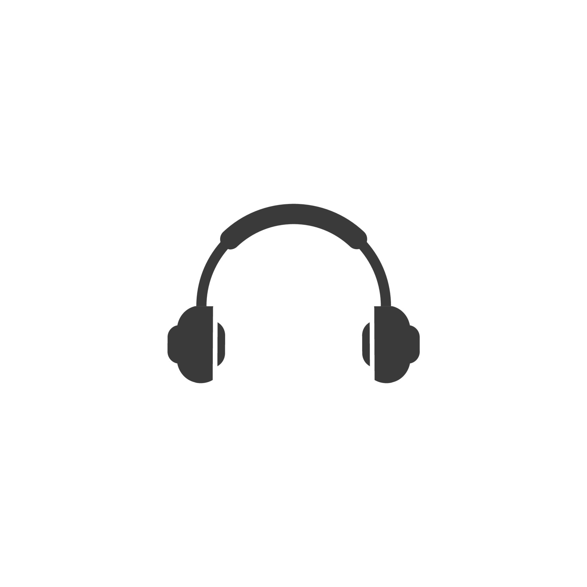 Vector sign of the Headphones symbol is isolated on a white background
