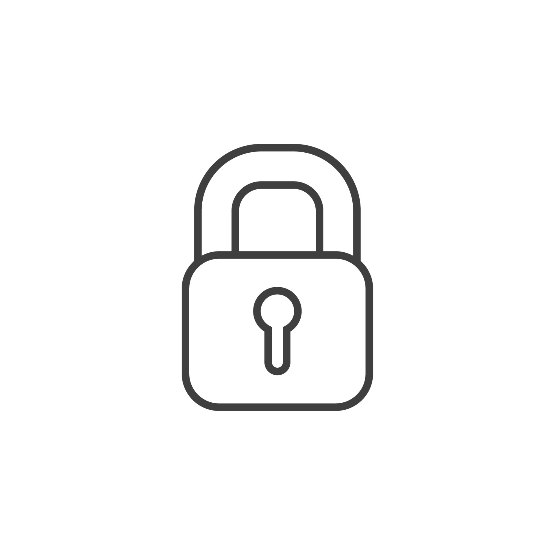 Vector sign of the lock symbol is isolated on a white background. lock