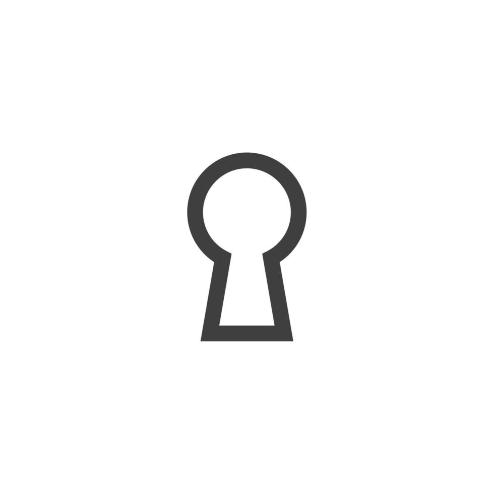 Vector sign of the Black key hole symbol is isolated on a white background. Black key hole icon color editable.