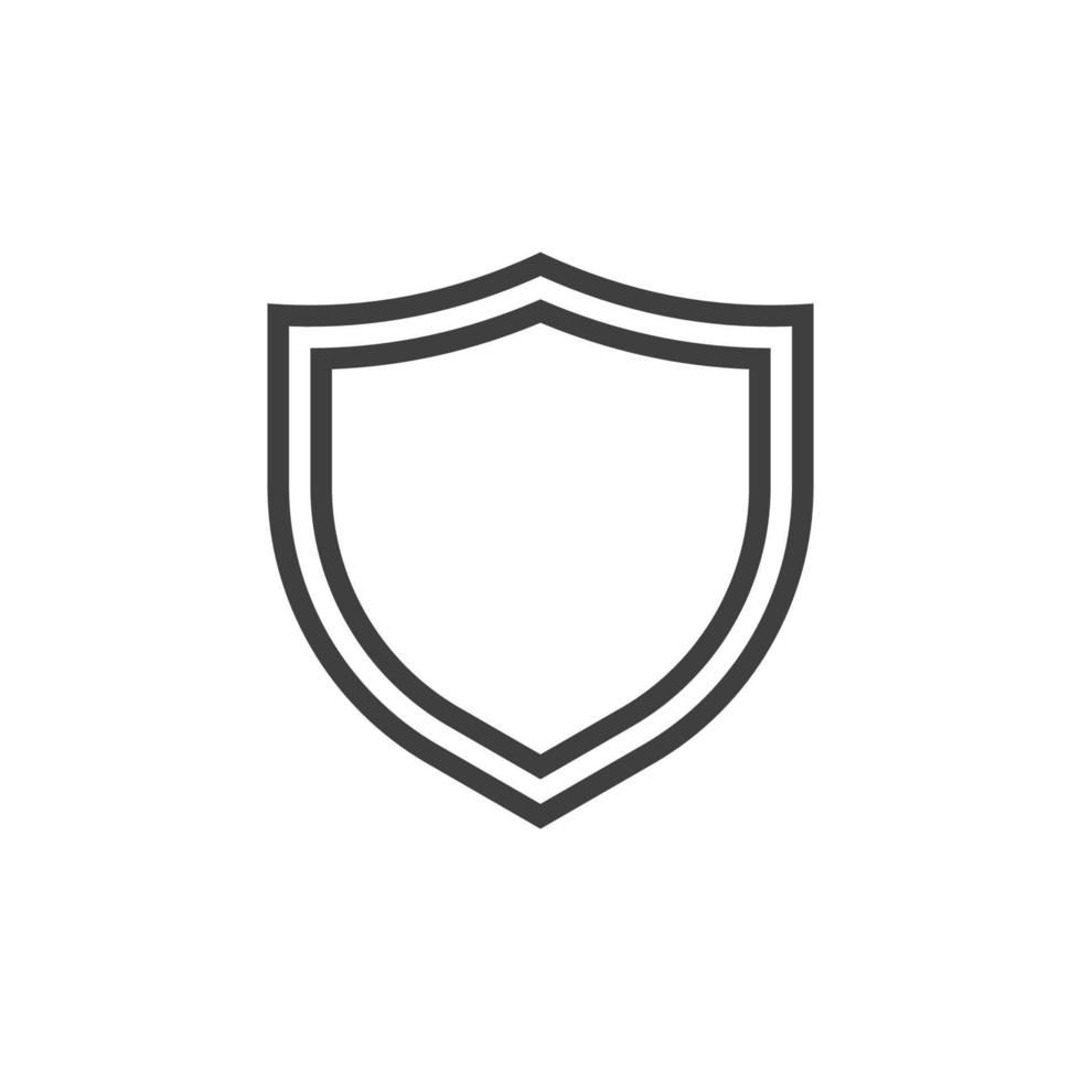 Vector sign of the shield symbol is isolated on a white background. shield icon color editable.