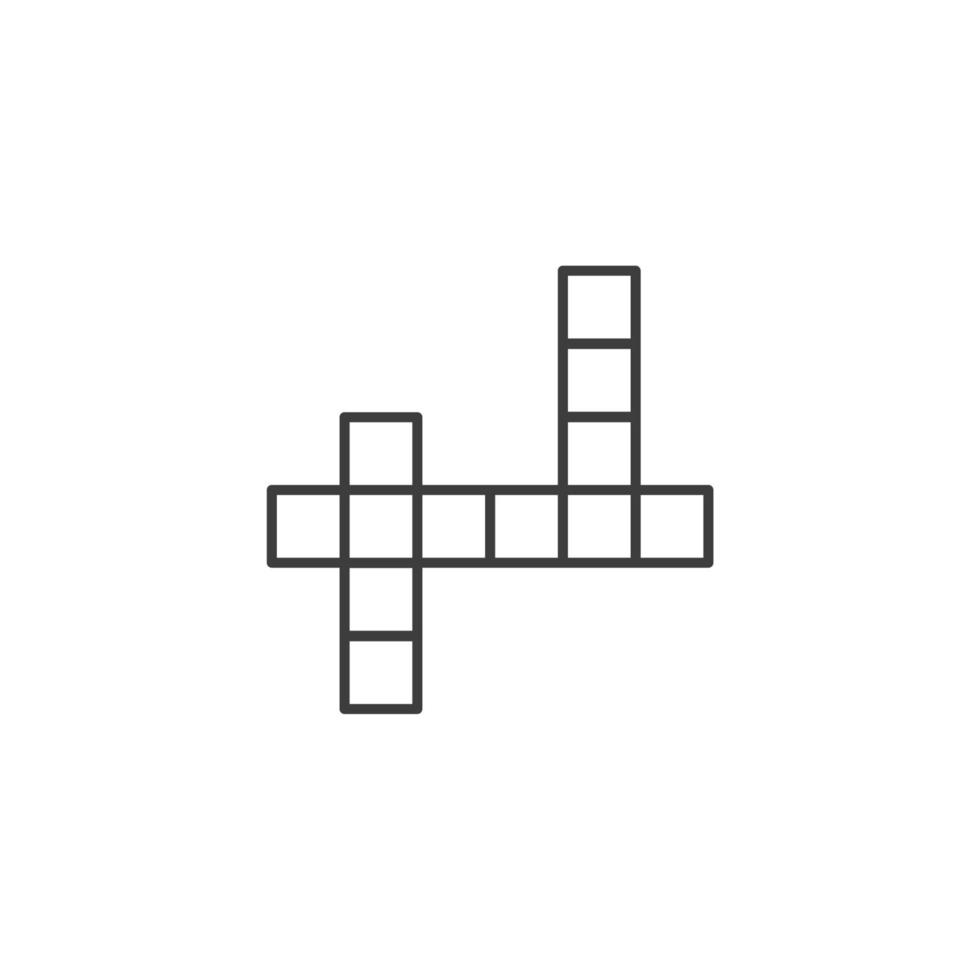 Vector sign of the crossword symbol is isolated on a white background