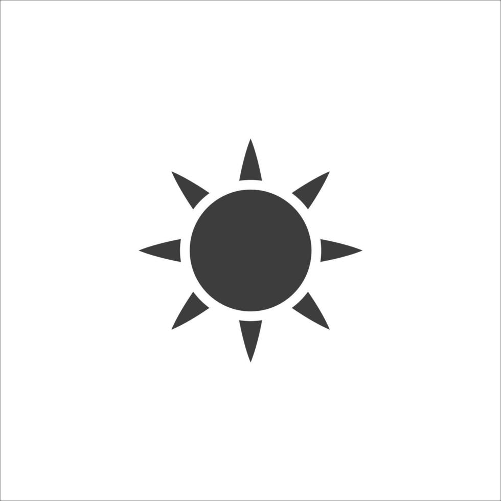 el signo vectorial del símbolo del sol está aislado en un fondo blanco. color del icono del sol editable. vector