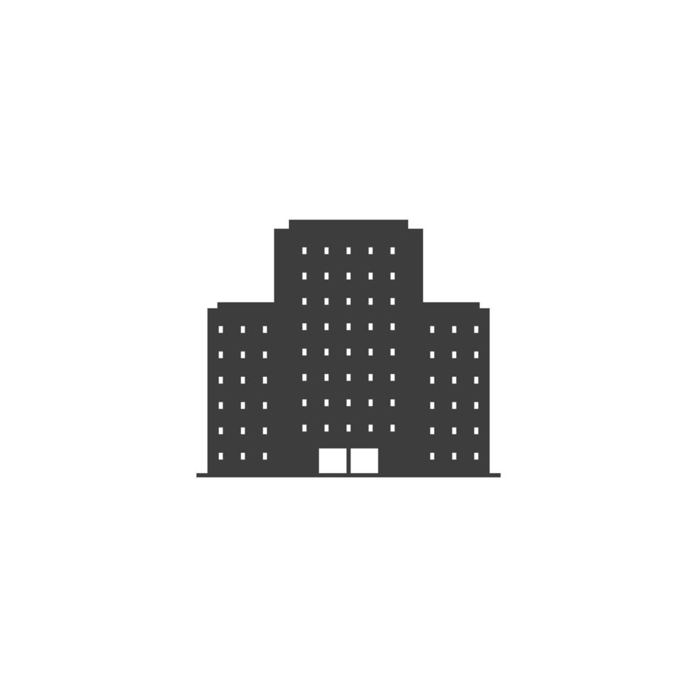 el signo vectorial del edificio y el símbolo de la ciudad inmobiliaria está aislado en un fondo blanco. color de icono de ciudad de edificio y bienes raíces editable. vector