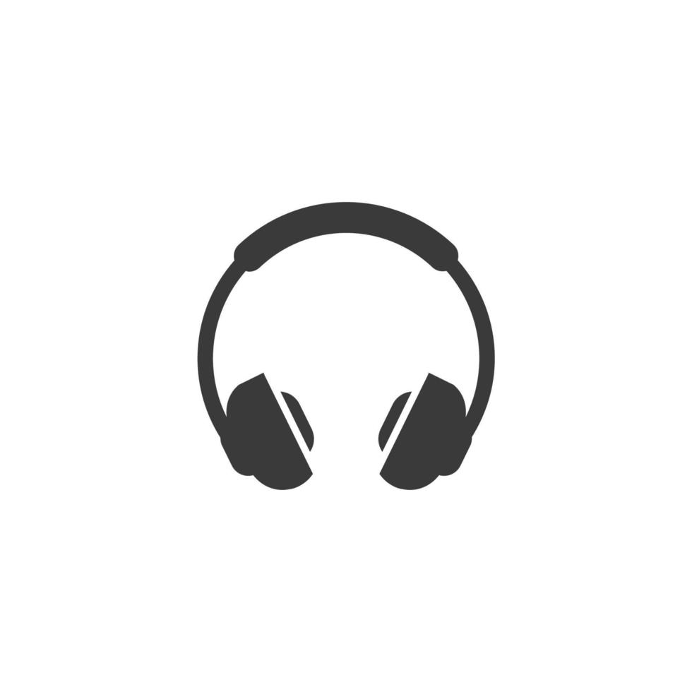 Vector sign of the Headphones symbol is isolated on a white background. Headphones icon color editable.