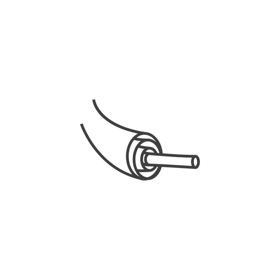 el signo vectorial del símbolo del cable de fibra óptica está aislado en un fondo blanco. color de icono de cable de fibra óptica editable. vector