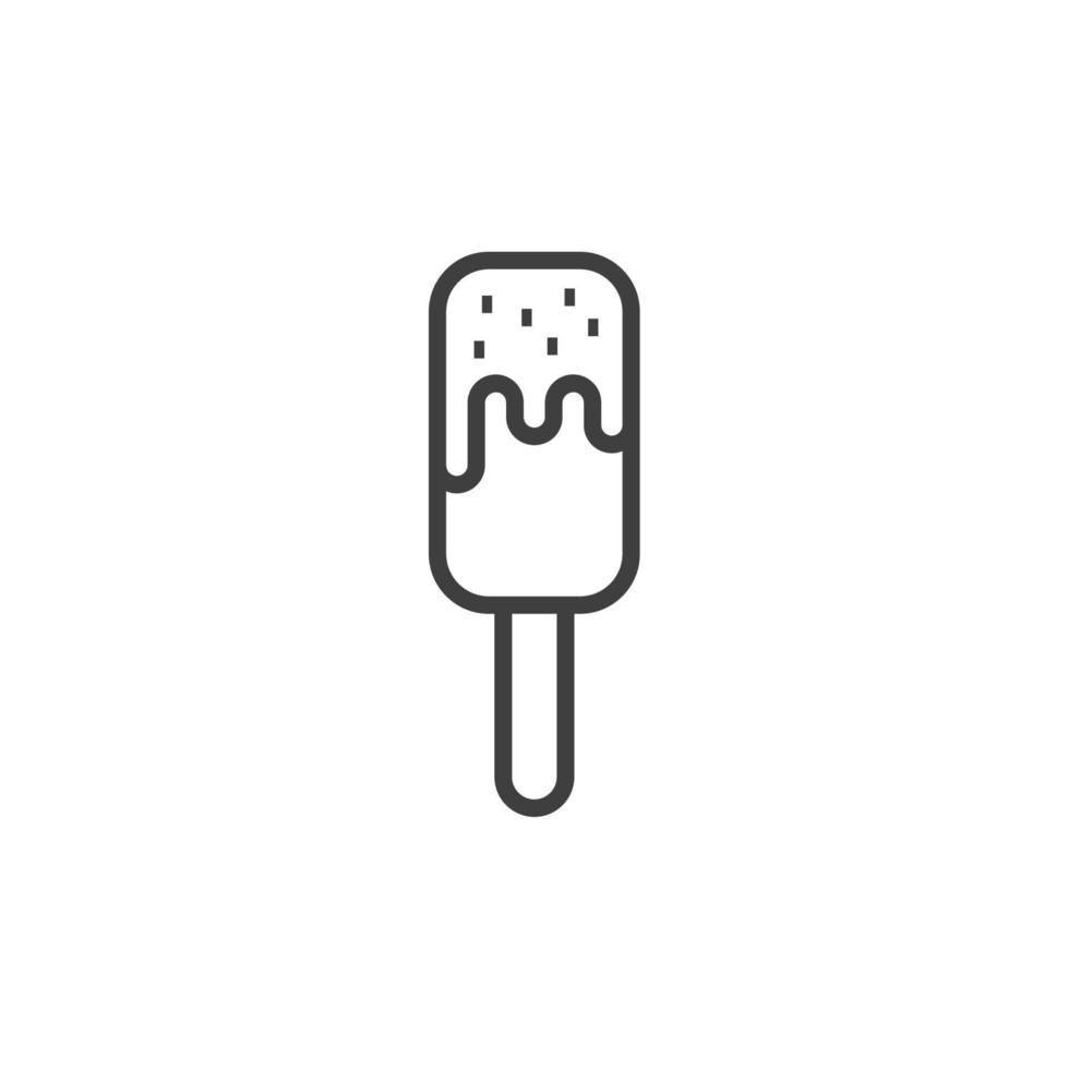 el signo vectorial del símbolo del helado está aislado en un fondo blanco. color de icono de helado editable. vector