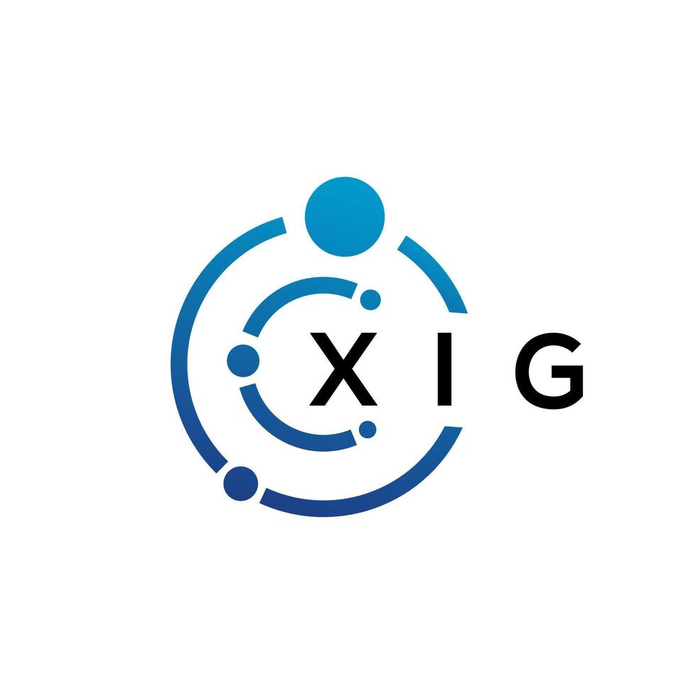 diseño de logotipo de tecnología de letra xig sobre fondo blanco. xig iniciales creativas letra concepto de logotipo. diseño de letras xig. vector