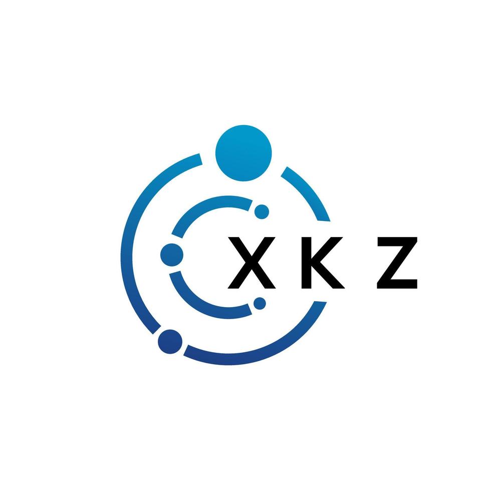 Diseño de logotipo de tecnología de letras xkz sobre fondo blanco. xkz creative initials letter it logo concepto. diseño de letras xkz. vector