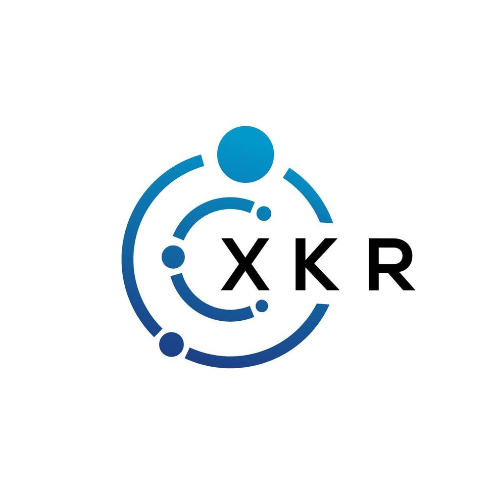 XKR letter technology logo design on white background. XKR creative initials letter IT logo concept. XKR letter design. vector