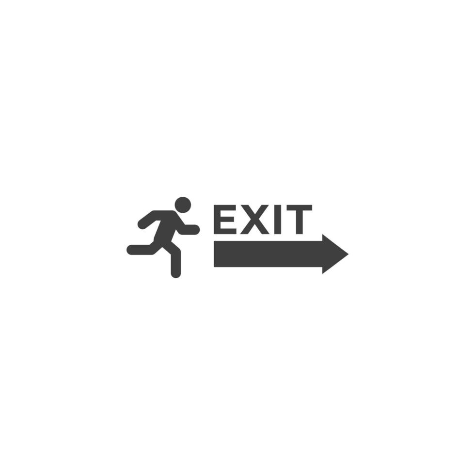 Vector sign of the Emergency exit symbol is isolated on a white background. Emergency exit icon color editable.