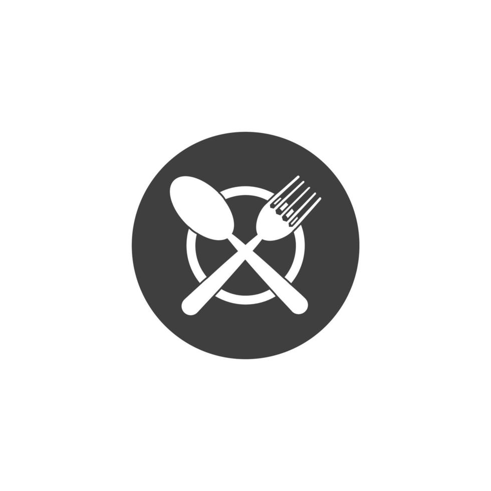 el signo vectorial del símbolo del plato de comida está aislado en un fondo blanco. plato de comida icono color editable. vector