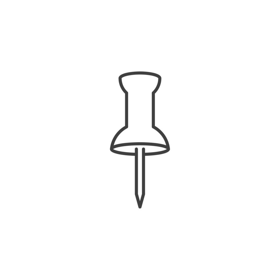 Vector sign of the Push pin symbol is isolated on a white background