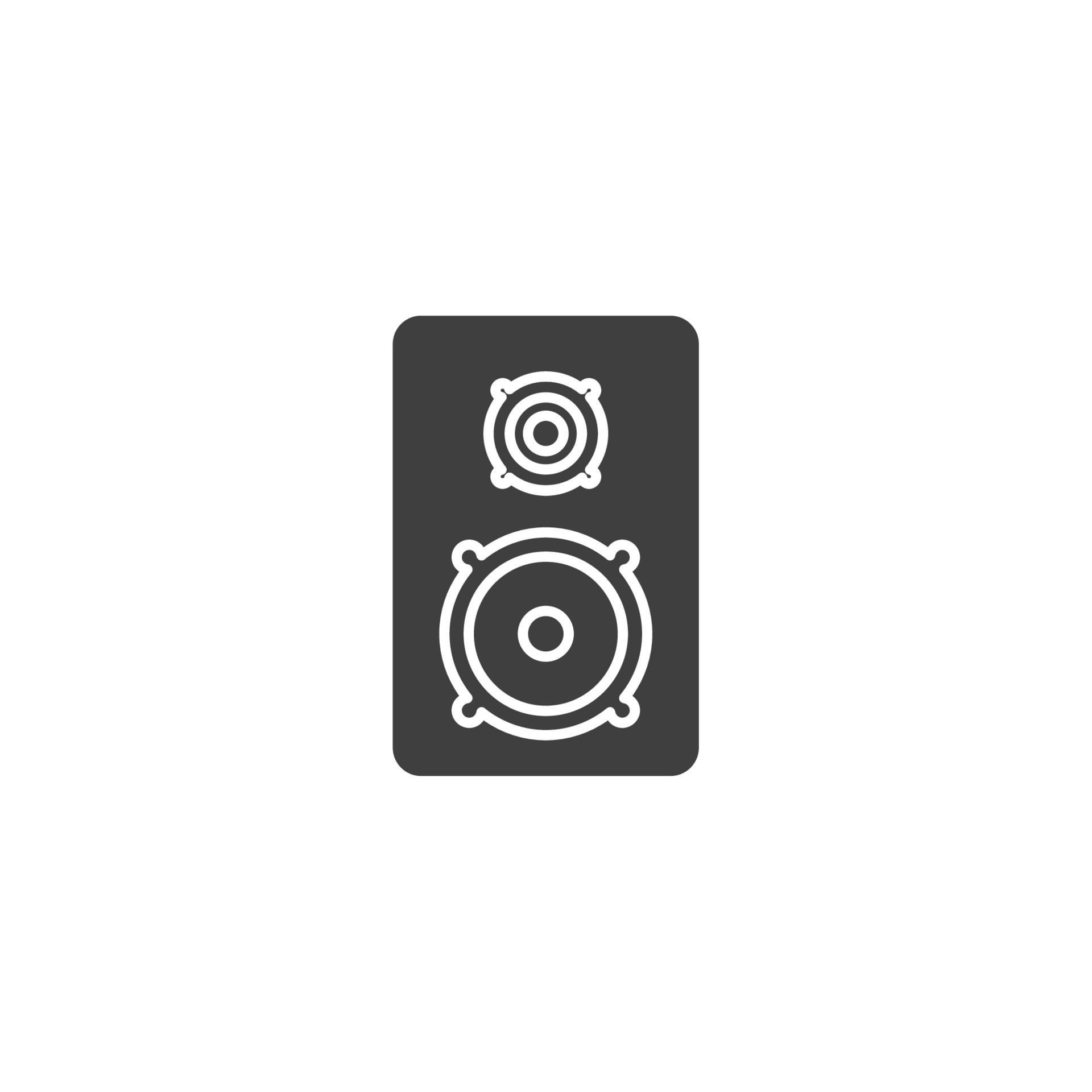Vector sign of the Sound speaker symbol is isolated on a white background. Sound speaker icon
