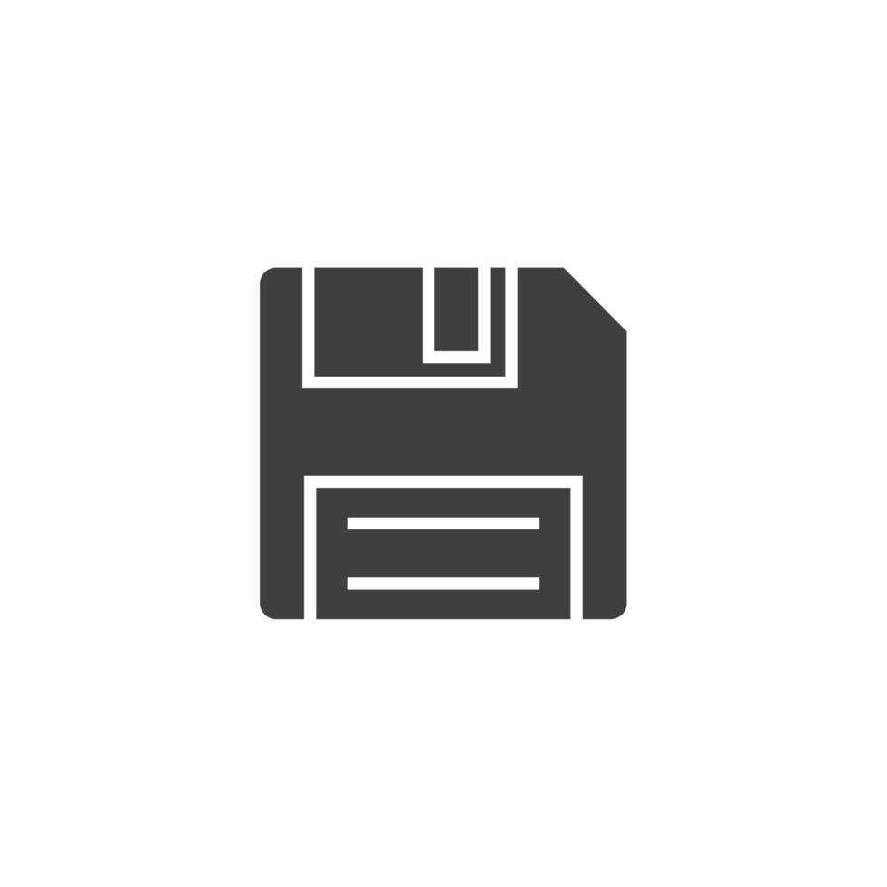 Vector sign of the Floppy disk symbol is isolated on a white background. Floppy disk icon color editable.