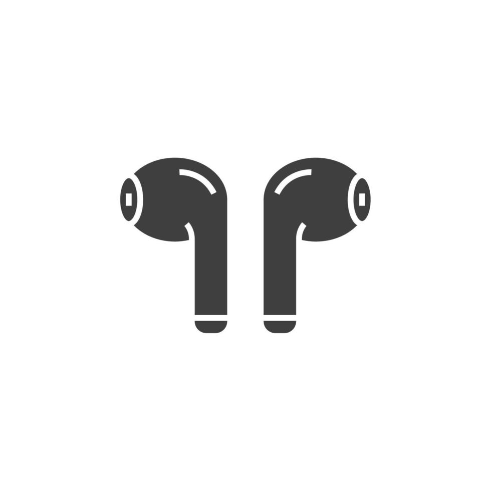 Vector sign of the wireless earphone symbol is isolated on a white background. wireless earphone icon color editable.