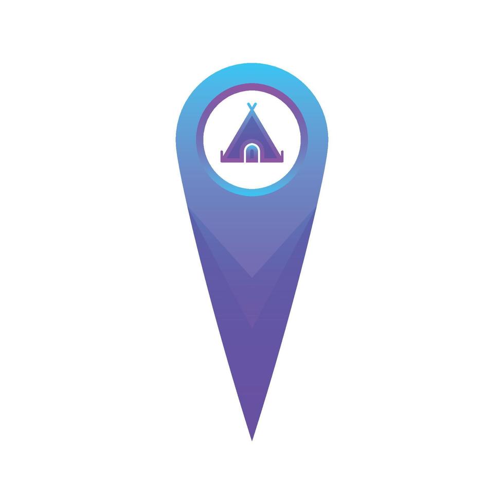 tent location logo gradient design template icon element vector