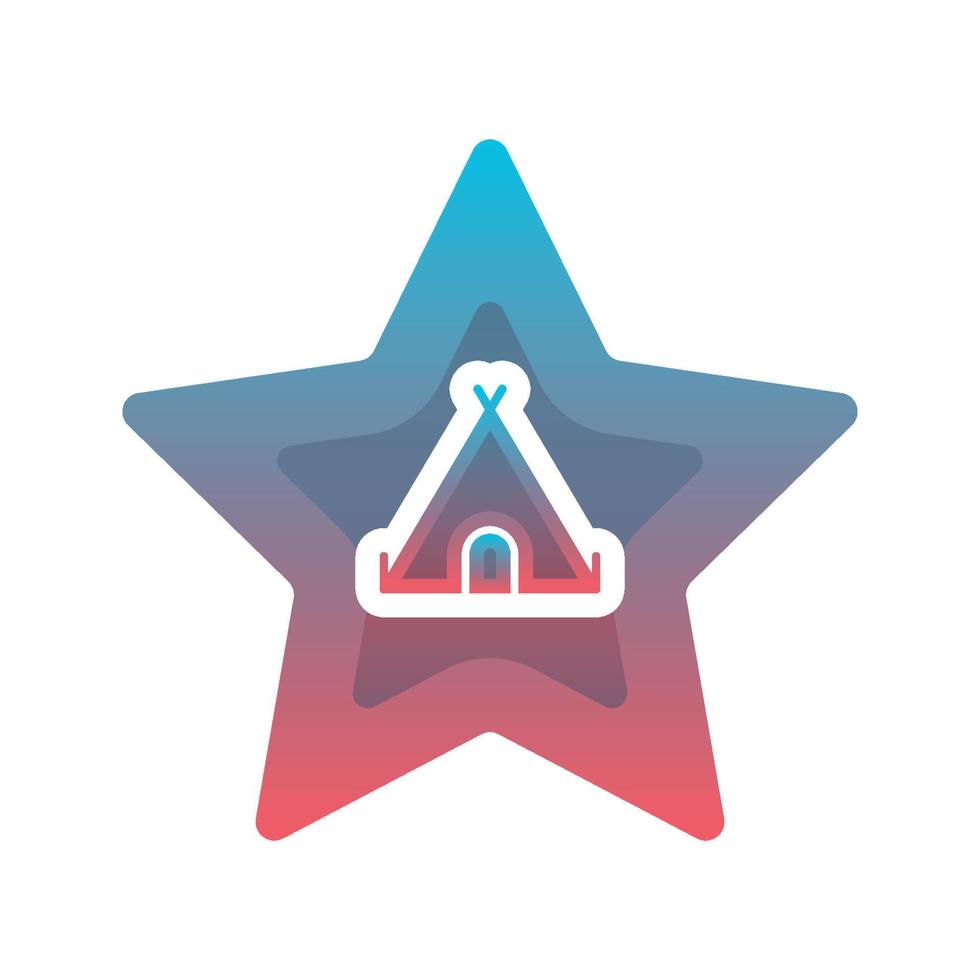 tent star logo gradient design template icon element vector