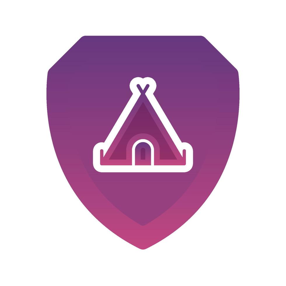 tent shield logo gradient design template icon element vector