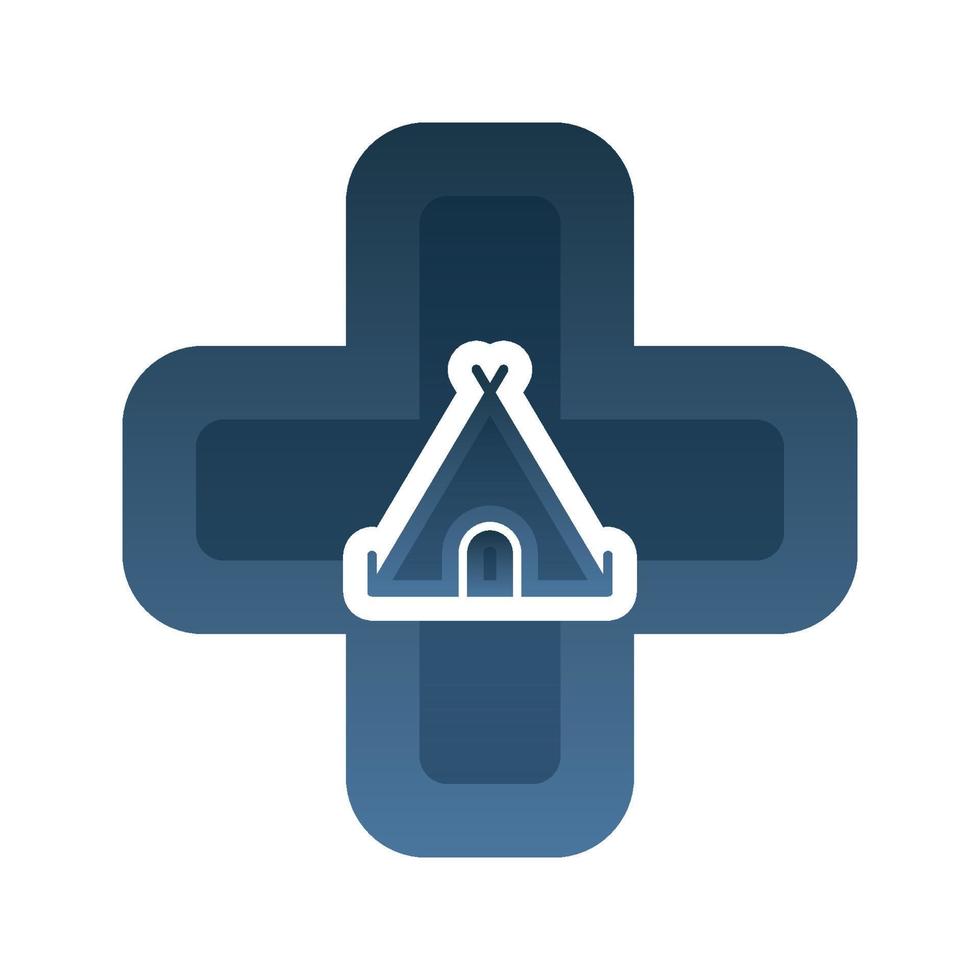 tent medical logo gradient design template icon element vector
