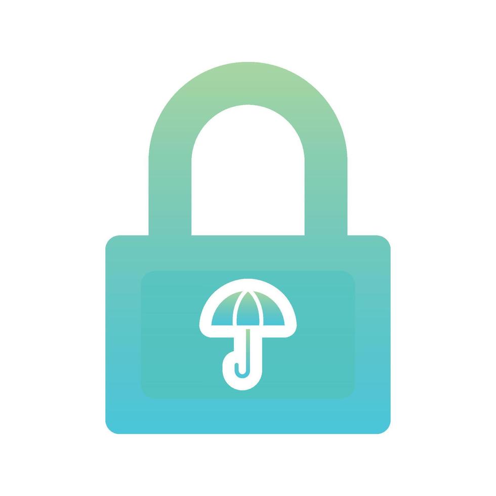 umbrella lock logo gradient design template icon element vector