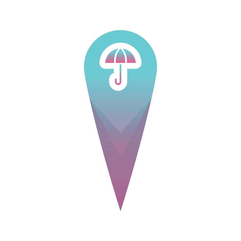 umbrella location logo gradient design template icon element vector