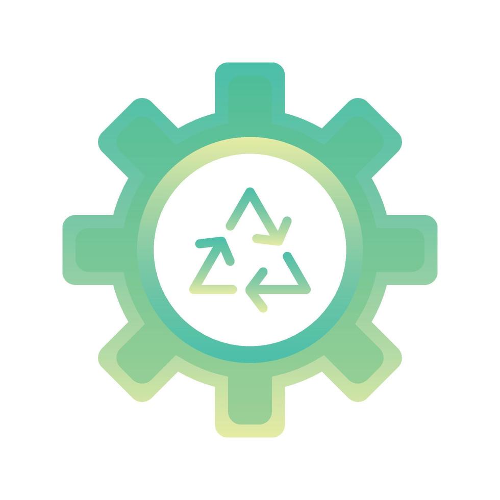 recycle gear logo gradient design template icon element vector