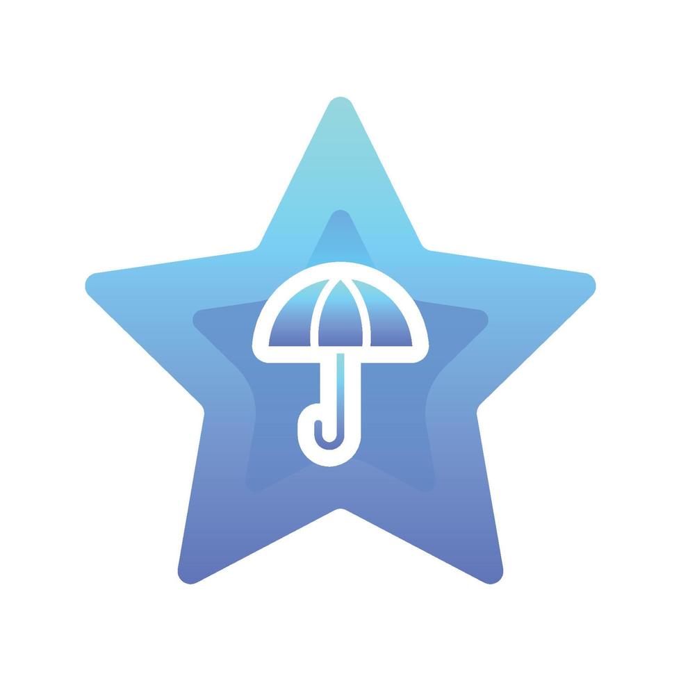 umbrella star logo gradient design template icon element vector