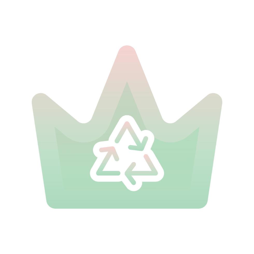 recycle crown logo gradient design template icon element vector