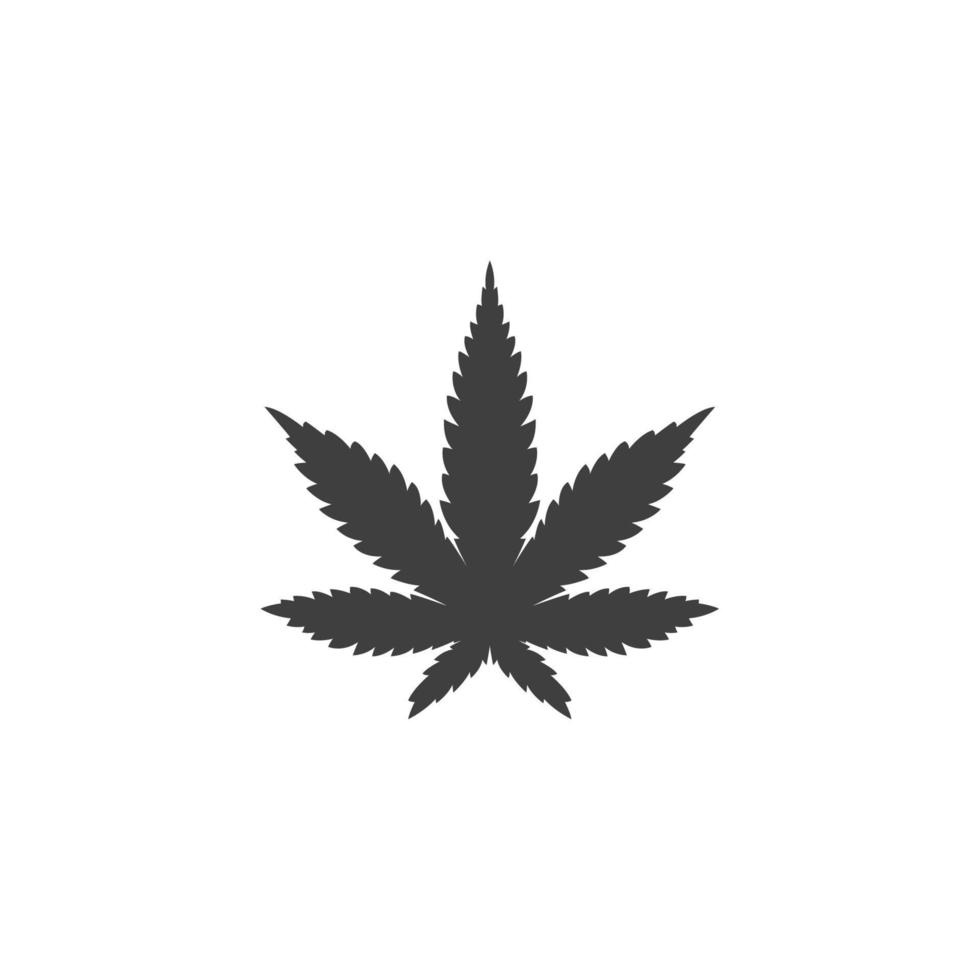 el signo vectorial del símbolo de la hoja de marihuana de cannabis está aislado en un fondo blanco. color de icono de hoja de marihuana de cannabis editable. vector