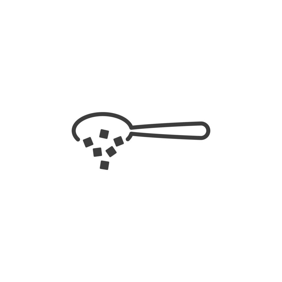 Vector sign of the Spoon with sugar symbol is isolated on a white background. Spoon with sugar icon color editable.