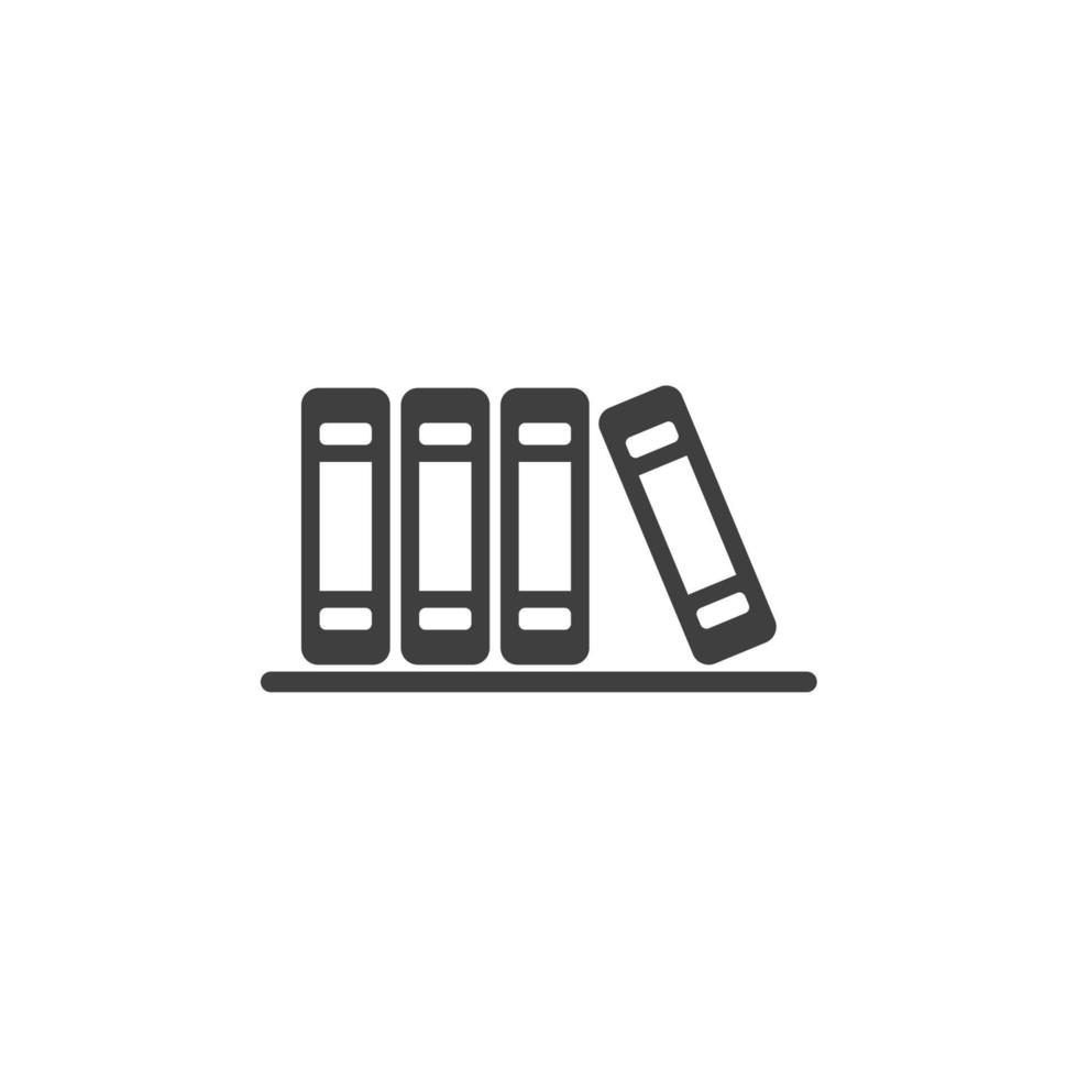 Vector sign of the bookshelf symbol is isolated on a white background. bookshelf icon color editable.