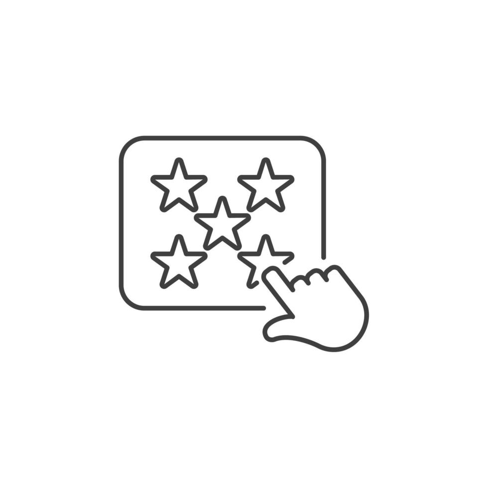 el signo vectorial del símbolo de clasificación de estrellas está aislado en un fondo blanco. color de icono de calificación de estrellas editable. vector