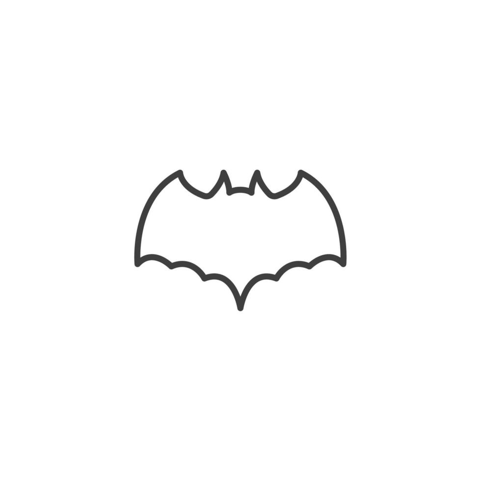 Vector sign of the bat symbol is isolated on a white background. bat icon color editable.