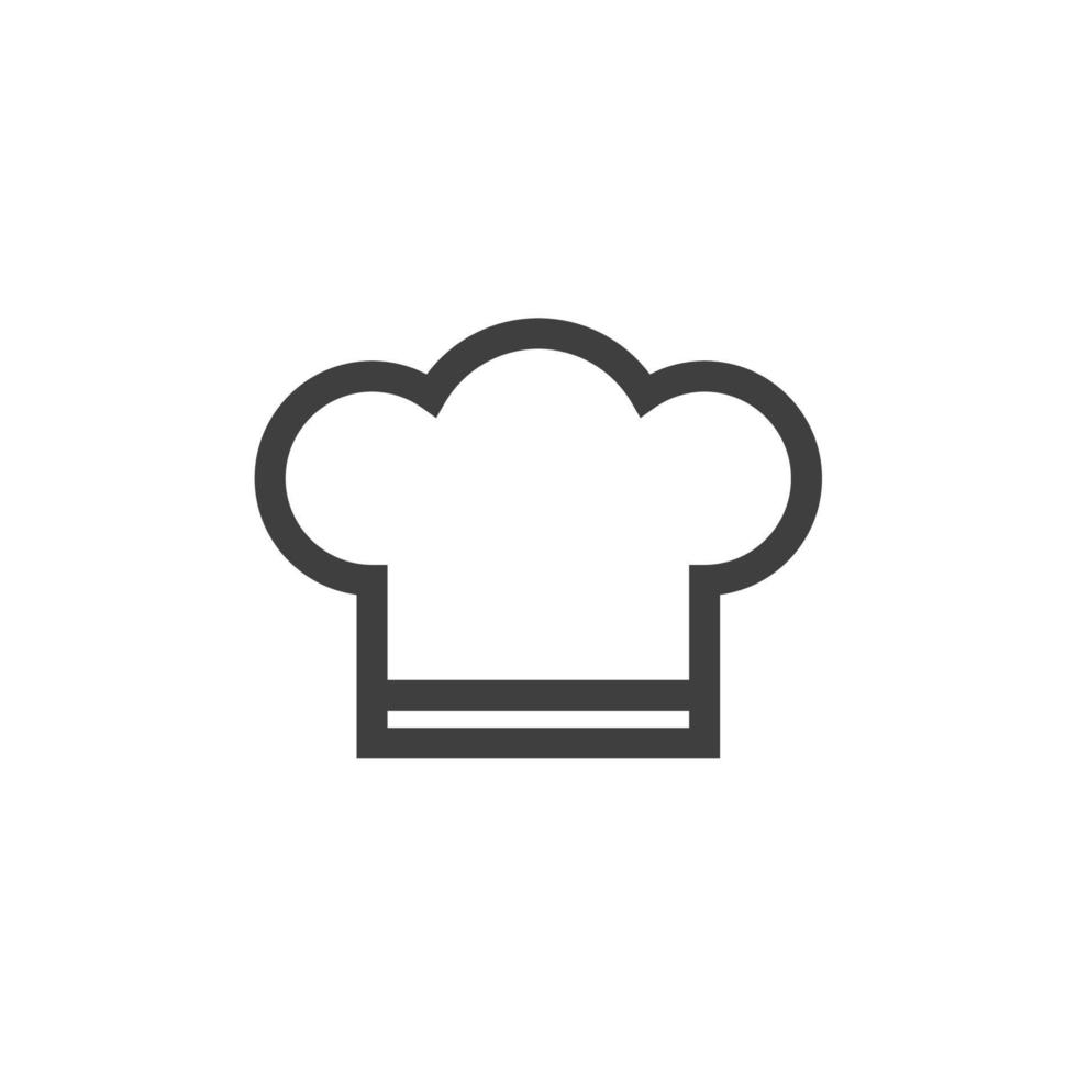 el signo vectorial del símbolo del sombrero de chef está aislado en un fondo blanco. color de icono de sombrero de chef editable. vector