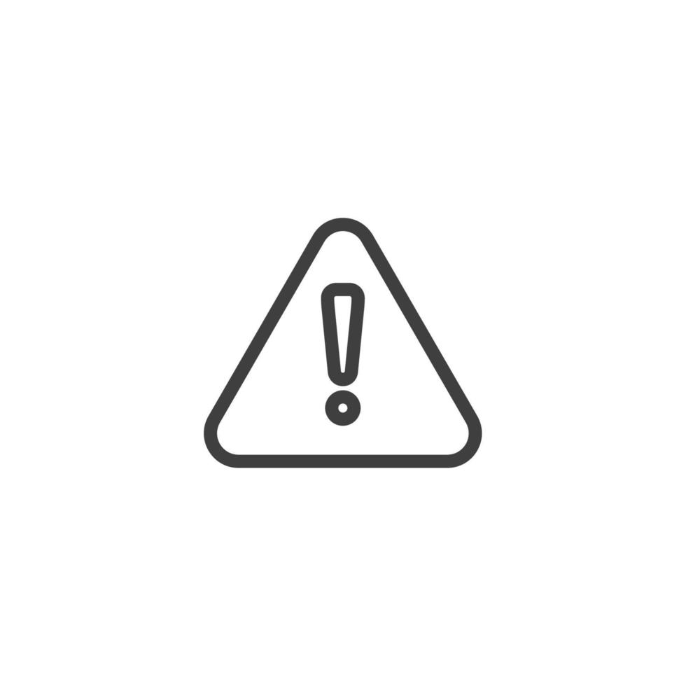 Vector sign of the warning symbol is isolated on a white background. warning icon color editable.
