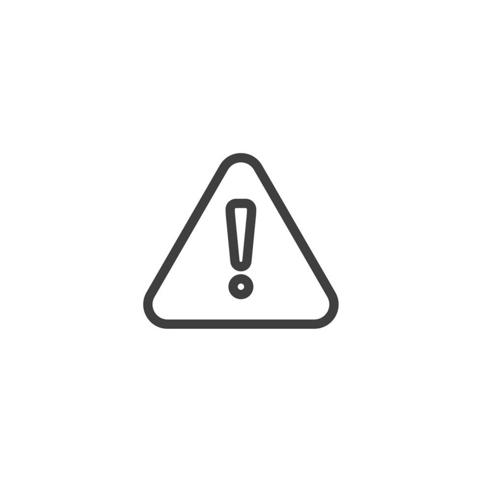 Vector sign of the warning symbol is isolated on a white background. warning icon color editable.