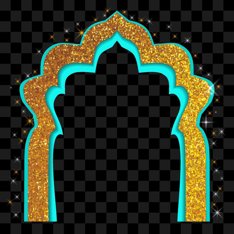 Frame Islamic golden isolated vector