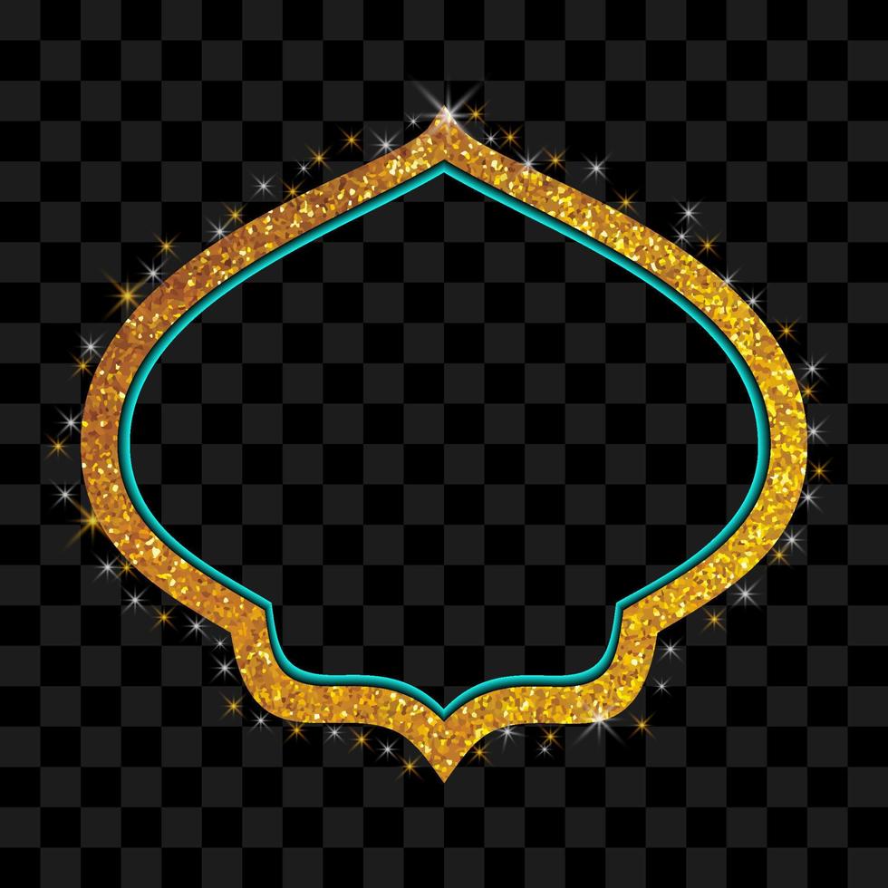 islámico marco dorado mandala étnico aislado vector